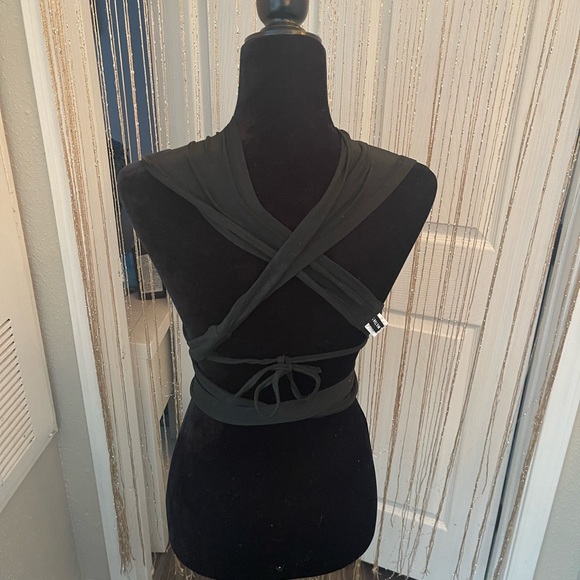 SHEIN- black wrap top (can be worn different ways) - Picture 3 of 5